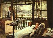 James Tissot A Passing Storm oil on canvas
